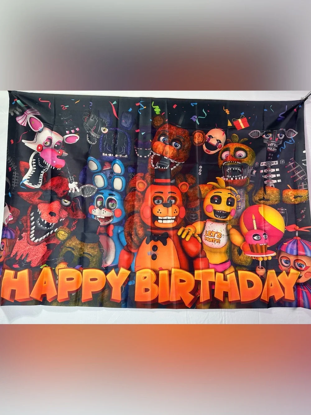 5 Nights At Freddy’s Happy Birthday Backdrop Banner 5x3Ft.